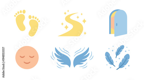 Spiritual Journey Illustration: Embrace Serenity, Explore New Path, Find Inner Peace, and Soar with Hope – Representing Guidance, Enlightenment, Wellness, Motivation, and Positive Transformation