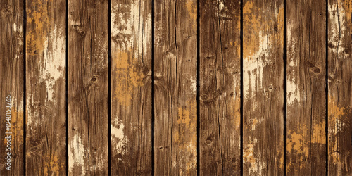 Old weathered wooden wall texture background with brown planks and natural rough timber surface