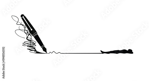 drawing a line with a pen on paper