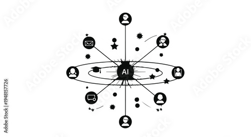 network connection social media icons illustration