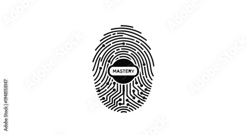 mastery skills fingerprint logo vector