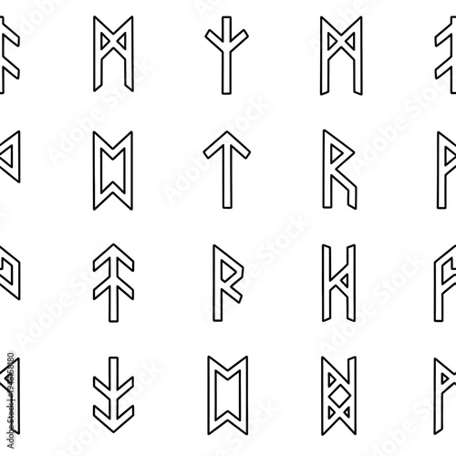 Ancient Norse Runes Alphabet Symbols