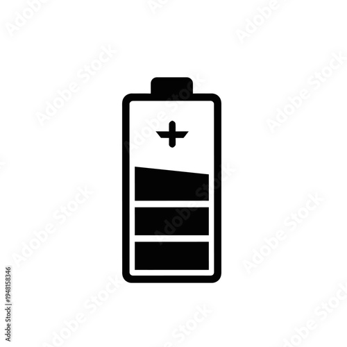 Battery Level Indicator Icon, Energy Charge Symbol, Power Meter