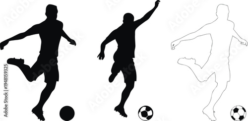 A high-contrast vector illustration of two soccer players in action vector illustration.