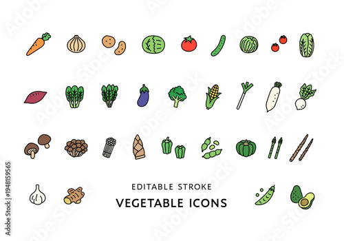 いろんな野菜のアイコンセット