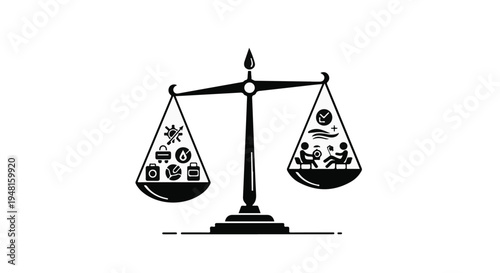 balance scale with icons on each side