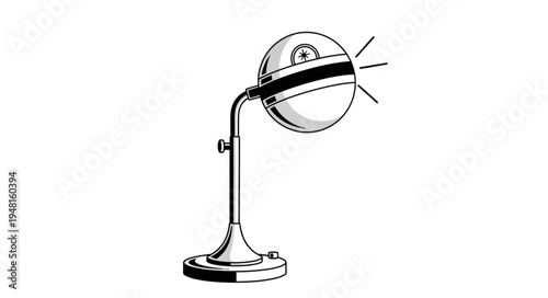 Vintage Sputnik-Inspired Desk Lamp with Adjustable Arm.