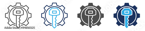 key management icon set multi concept