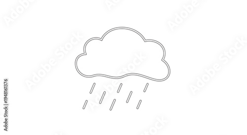 A simple outline icon of a cloud with raindrops falling, representing rainy weather.