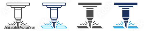 plasma cutting icon set multi concept