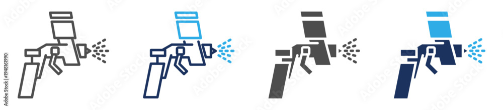 Valokuva sandblasting icon set multi concept