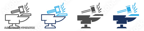 forging icon set multi concept