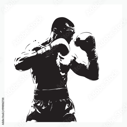 silhouette of a boxing athlete