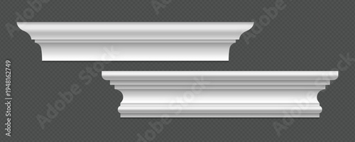 Classic Decorative Wall and Ceiling Molding Set – Elegant Crown Molding, Baseboard, and Architectural Trim Vector Collection