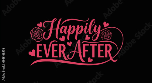 Canvas-taulu Happily ever after script typography design