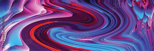 Multicolor glowing twisted lines on black background. Abstract psychedelic vector illustration	
