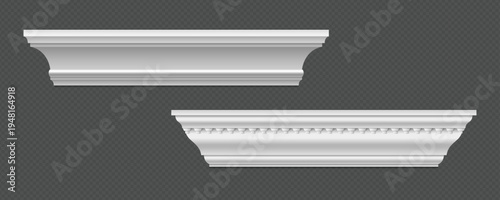 Classic Decorative Wall and Ceiling Molding Set – Elegant Crown Molding, Baseboard, and Architectural Trim Vector Collection