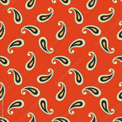 Fasion Vector Seamless Paisley Floral Pattern