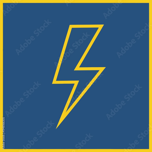 Free Download Yellow lightning bolt icon on a blue background, representing energy and power - GFXLoad