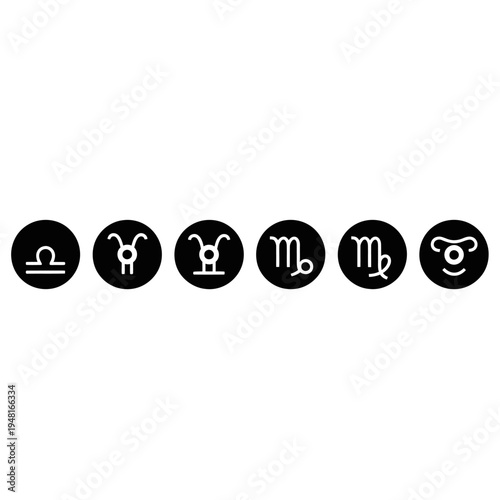 Zodiac Signs Icons Set - Astrology Symbols
