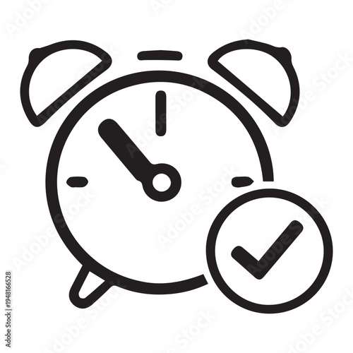Detailed vector of wall clock surrounded by calendar and checkmarks representing deadlines and punctuality