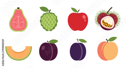 Colorful assortment of fresh fruits