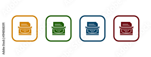 typewriter icon vector illustration. typewriter icon in different color design.