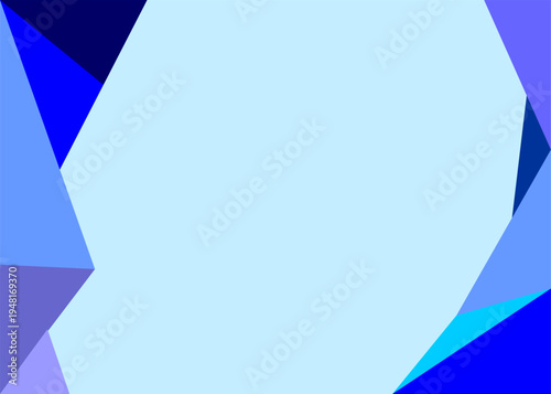 Blue Blank Background With lowpoly decoration on the right and left