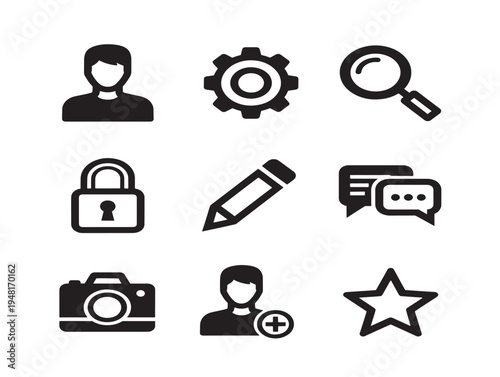 Modern and Eye Catching Account Profile Interface Icons