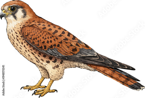 Εκτύπωση καμβά Falco moluccensis illustration art (2)