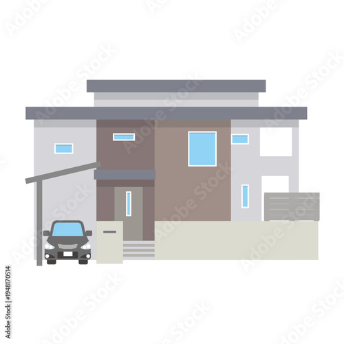 一軒家の住宅イラスト