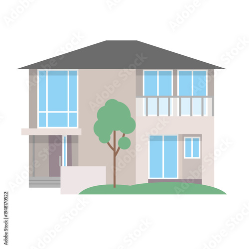 一軒家の住宅イラスト