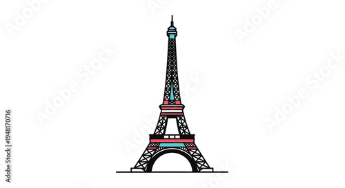Stylized illustration of the eiffel tower a french landmark