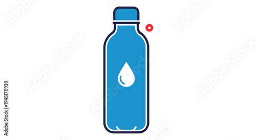 Blue plastic water bottle icon.
