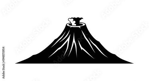 Volcano Erupting with Smoke and Ash.