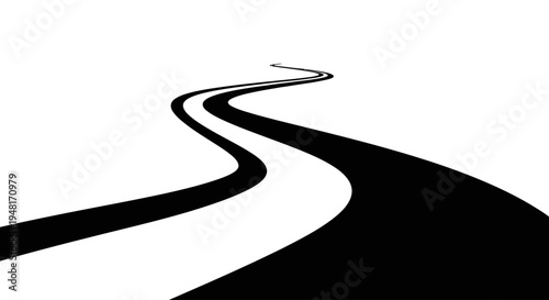 Black Winding Road Curve Highway.