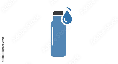 Blue plastic water bottle icon.