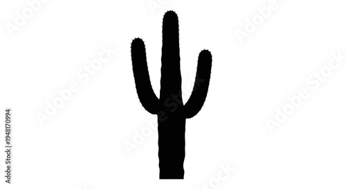 Black silhouette of a cactus plant.