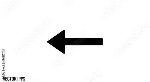 Black Arrow Pointing Left Direction Sign.