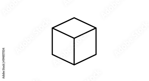 Simple 3D cube shape illustration.