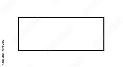 Simple Black Rectangle Shape Object.