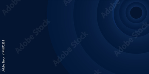Modern geometric background with blue circles. 3D render art