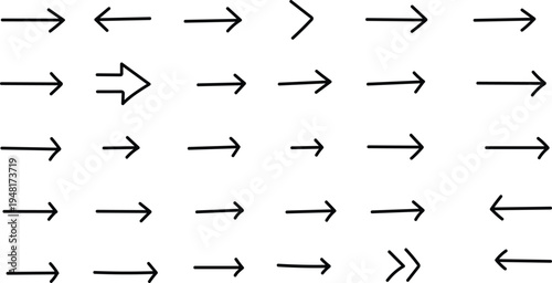 A collection of various arrow symbols and icons in different directions and styles