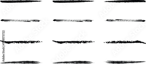 Collection of various black smudge strokes on white background