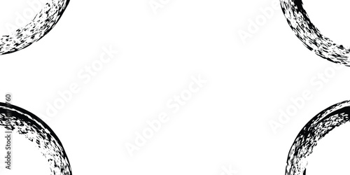 A black and white image of four partial circular shapes arranged in a square pattern on a plain background