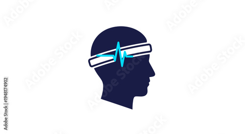 Brain Wave Headband Technology Concept.