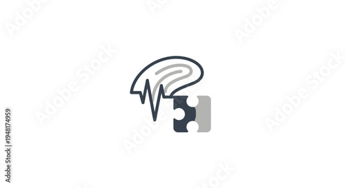 Brain with puzzle piece thinking concept.