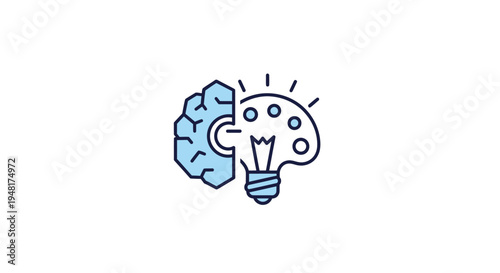 Brain with lightbulb moment concept.