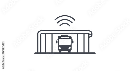 Bus entering a wireless charging station.
