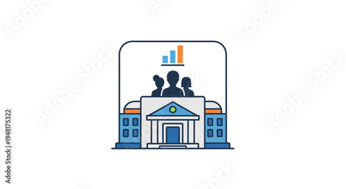 Business people on a building.